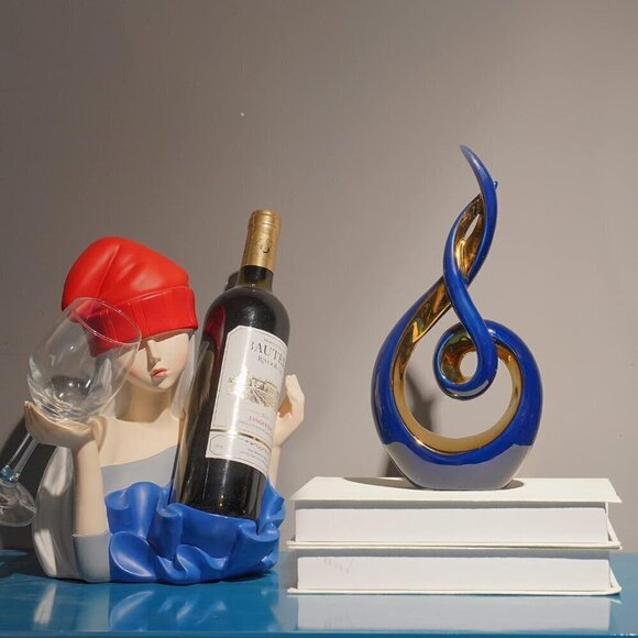 Modern Abstract Art Table Decoration Ceramic Statue Modern Blue Ornaments - Picture 7 of 10